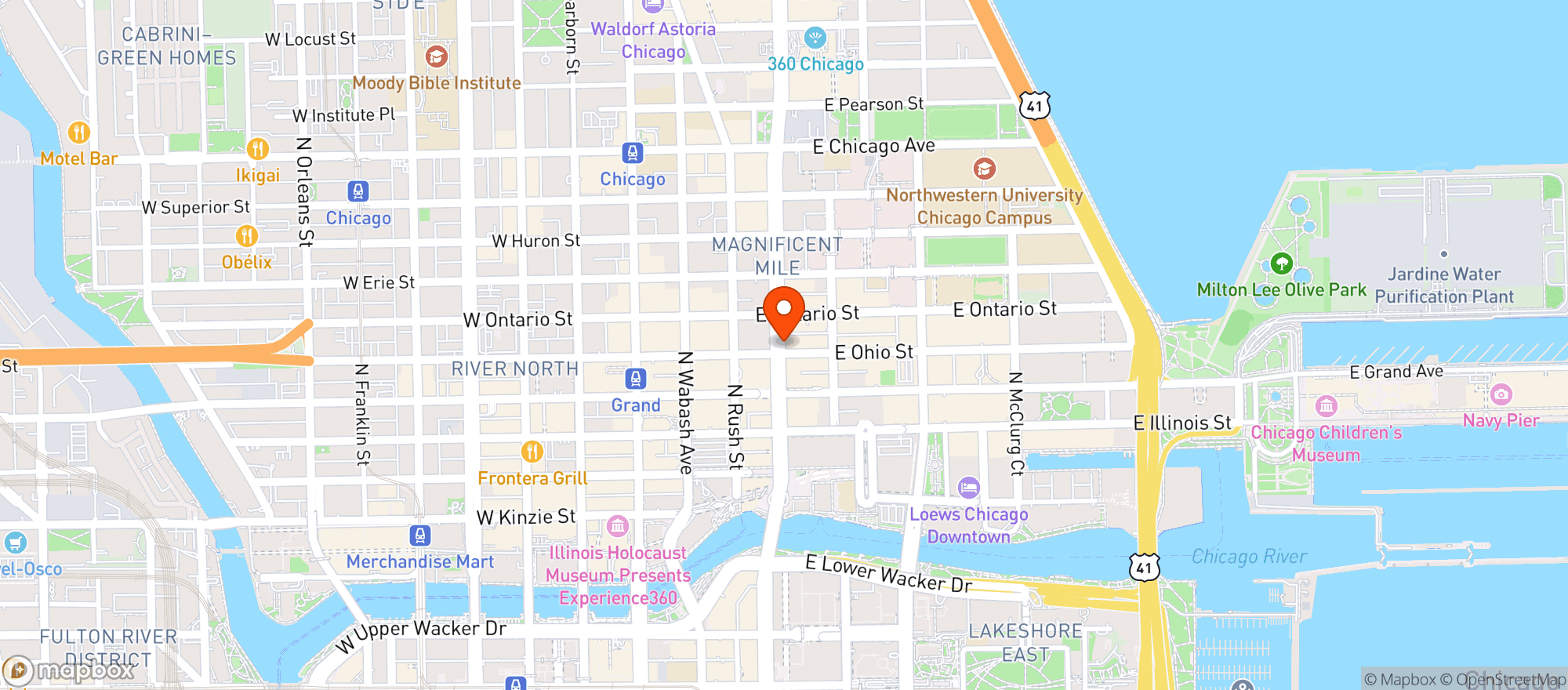 Map showing Womans Athletic Club
