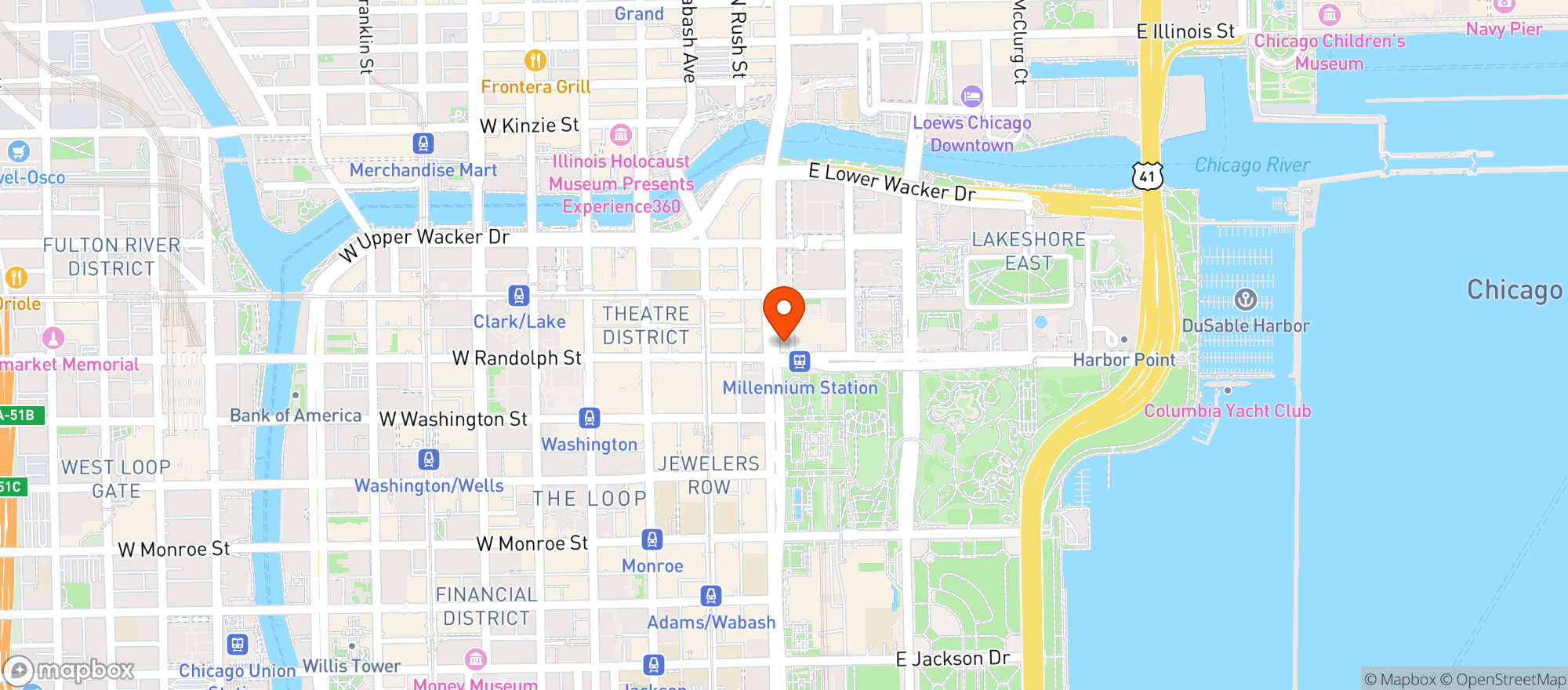 Map showing M Bar Brews & Bites