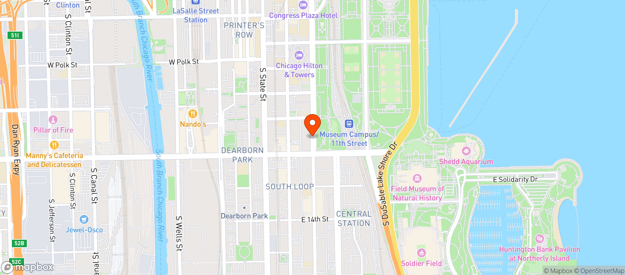 Map showing Chicago Beer Fest 2025