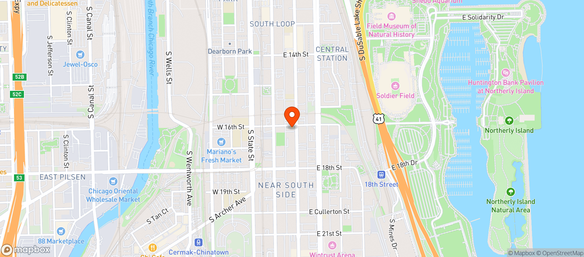 Map showing 16th Street Bar