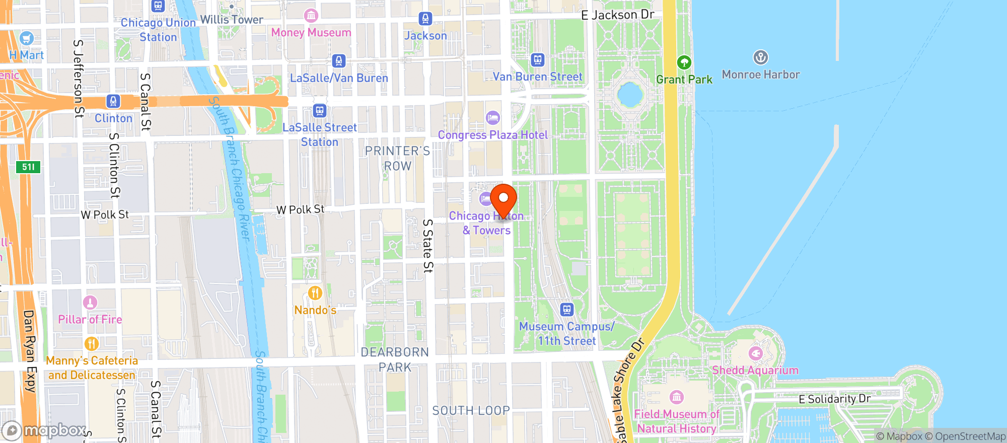 Map showing Grant Park Bistro