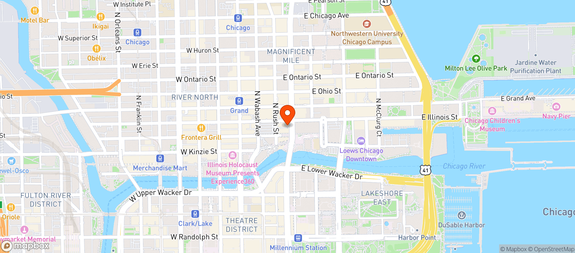 Map showing The Purple Pig