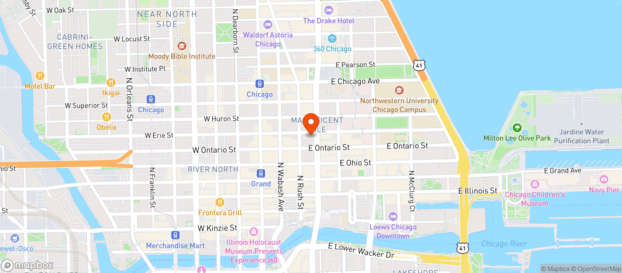 Map showing Starbucks Reserve Roastery