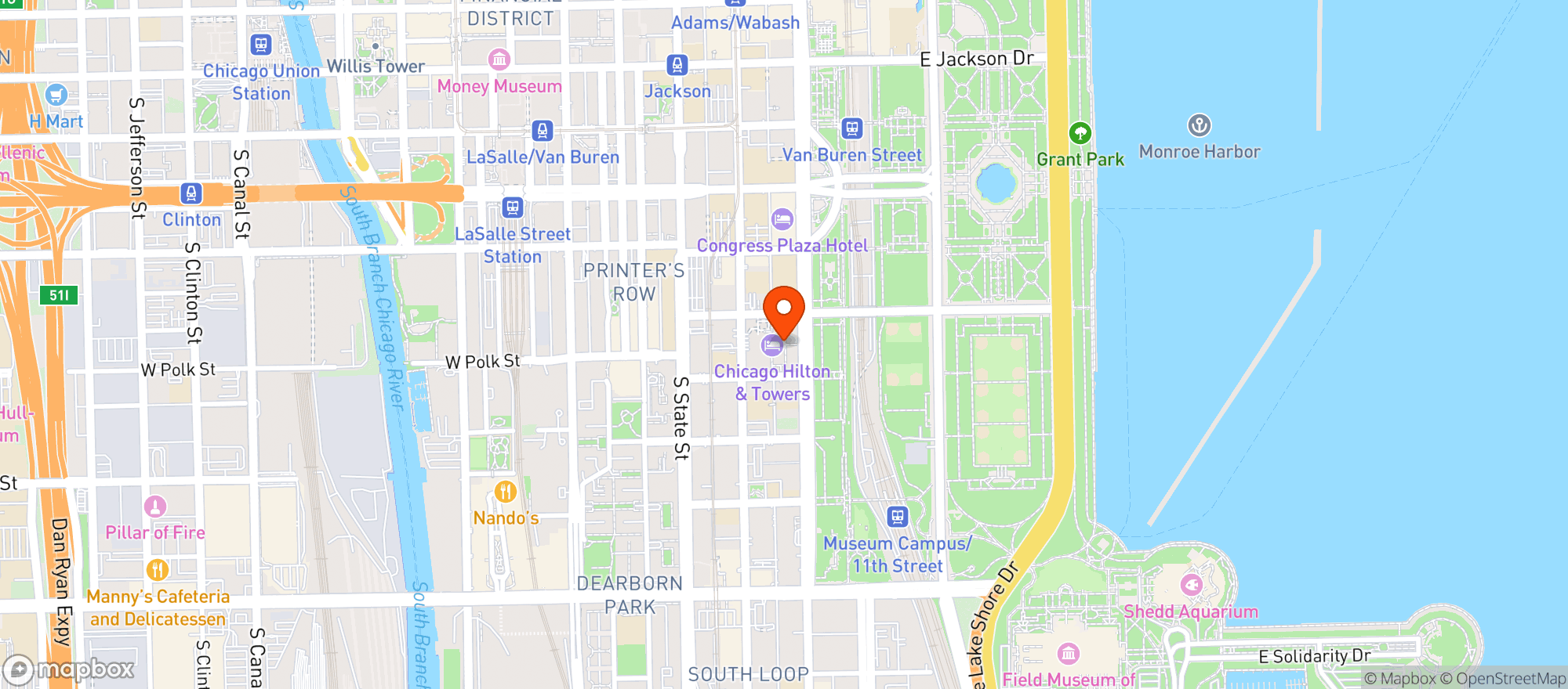 Map showing Hilton