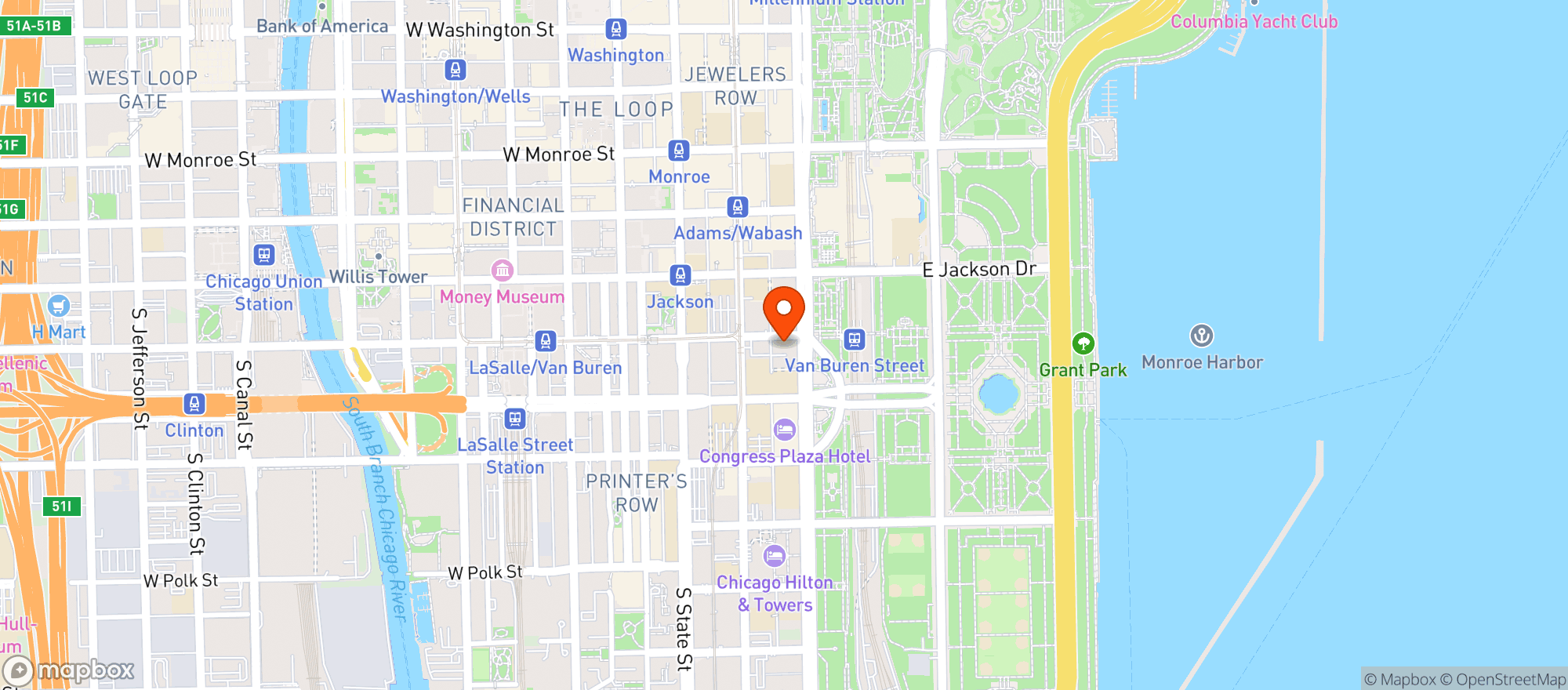 Map showing Chicago Club