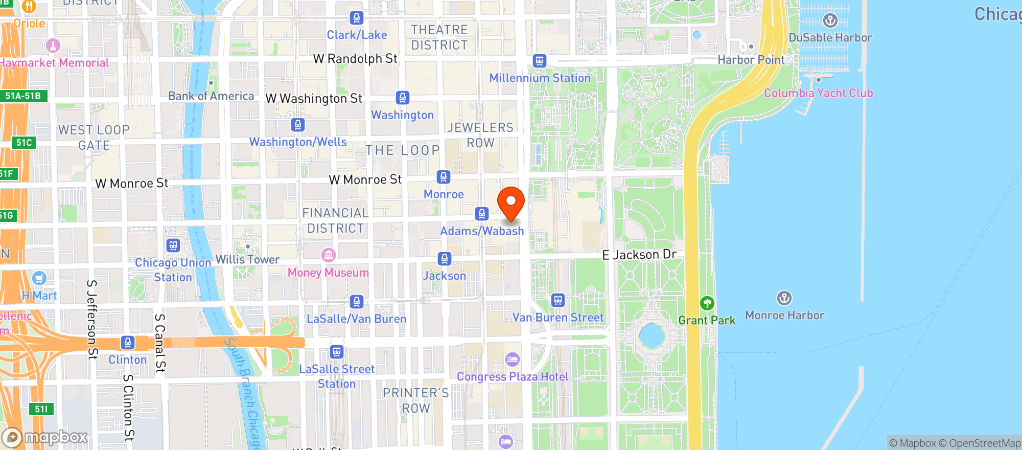 Map showing Cliff Dwellers Club