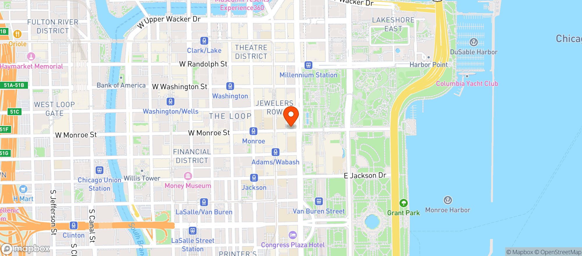 Map showing University Club