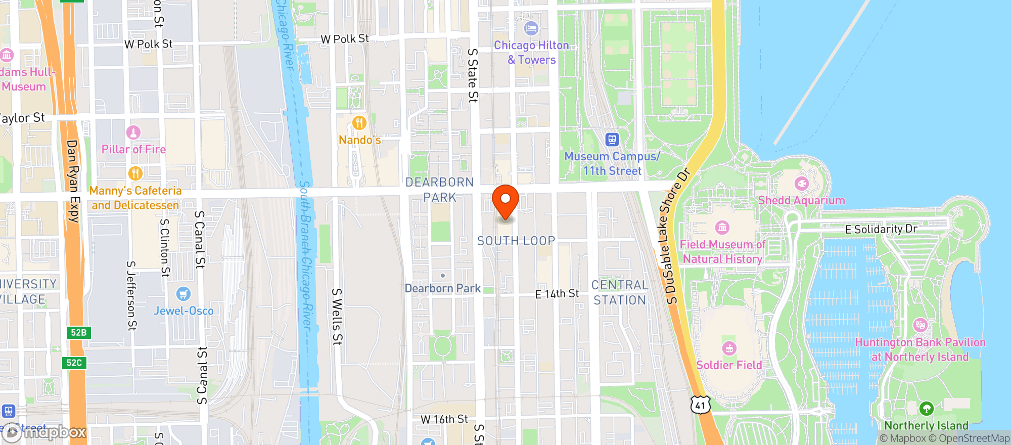 Map showing Osco Drug #3345