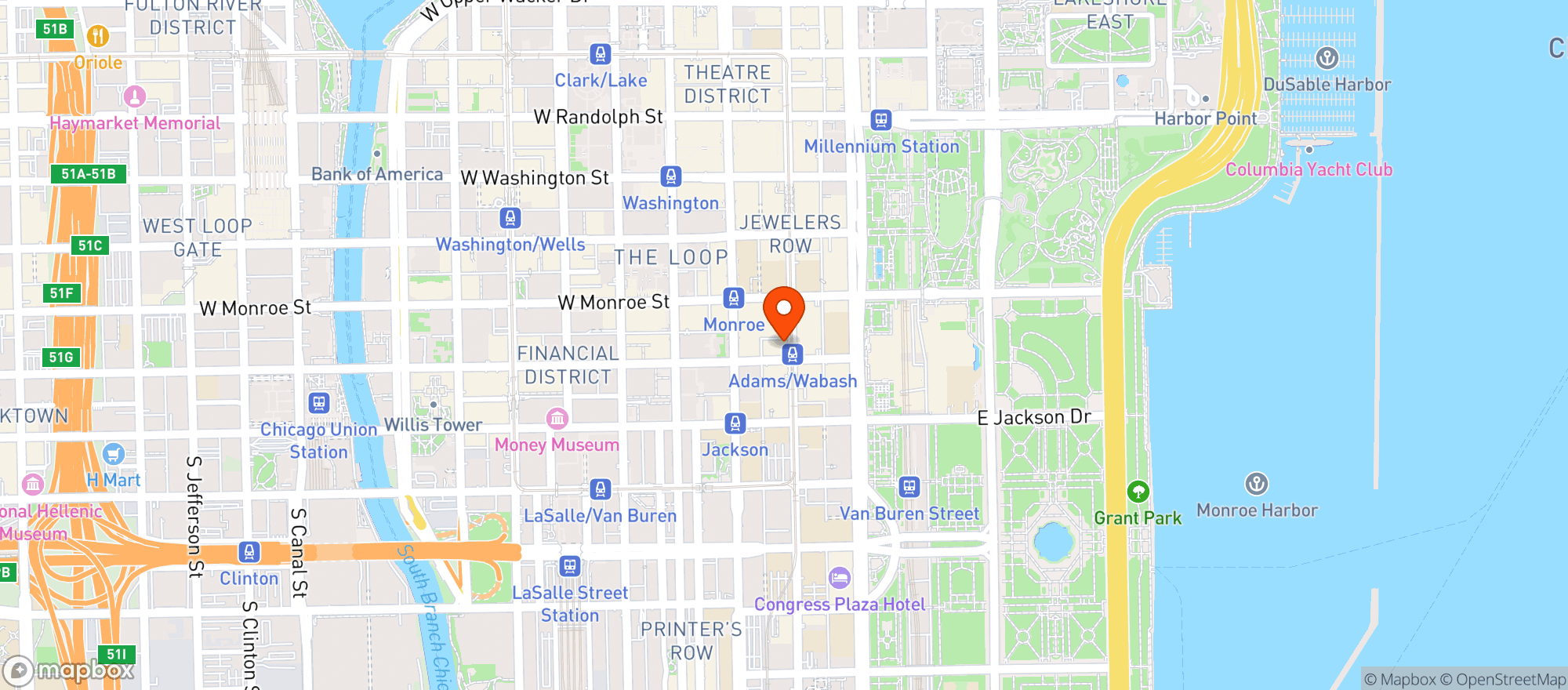 Map showing Millers Pub