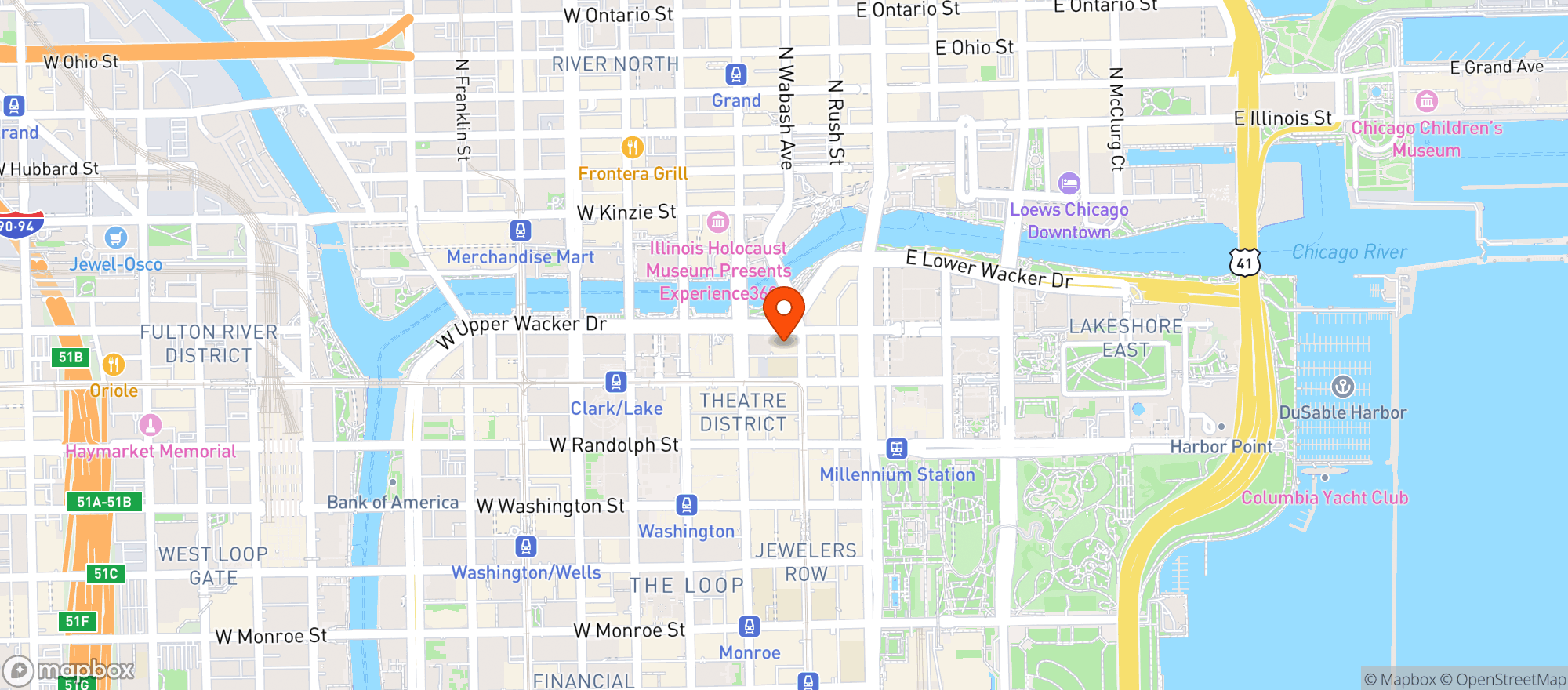 Map showing Emerald Loop Bar & Grill