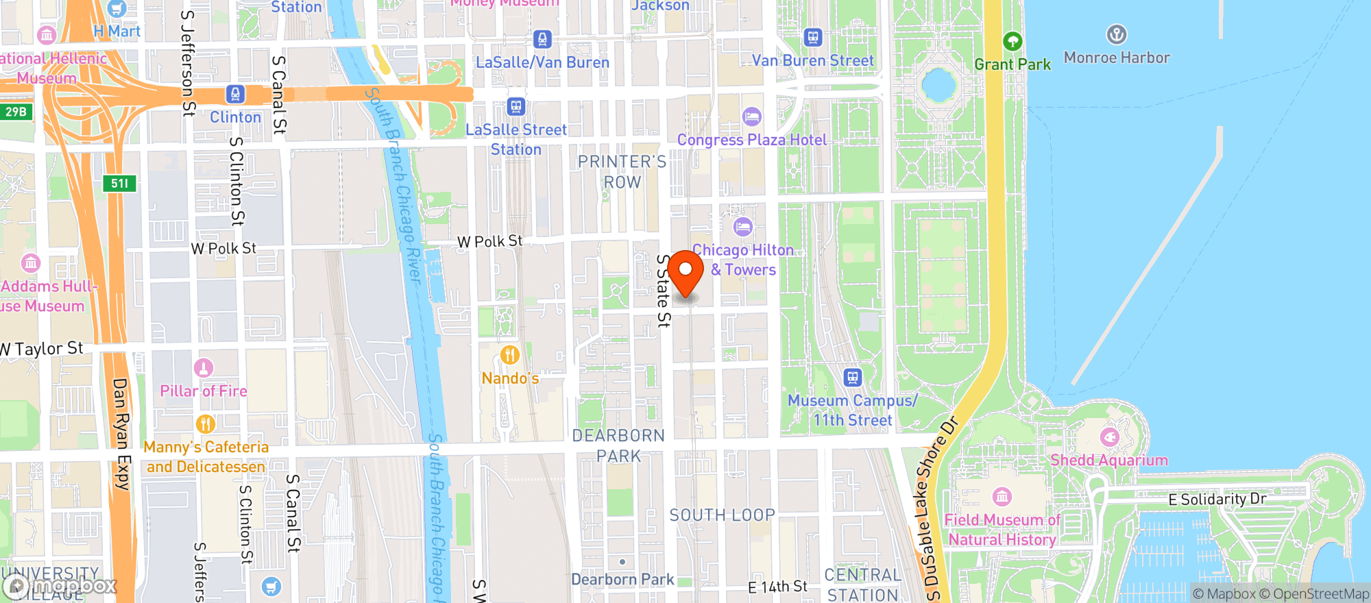 Map showing South Loop Market - 9th Street