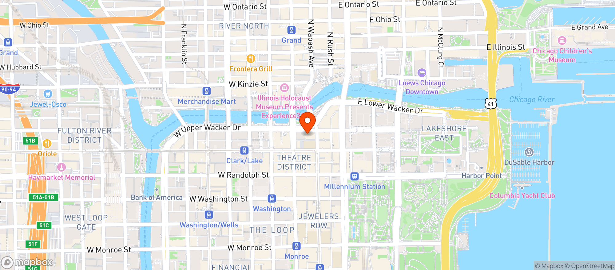 Map showing 7-eleven - Wacker