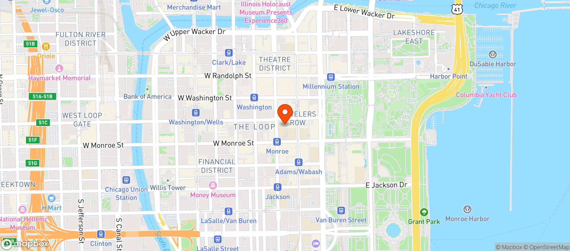 Map showing Target - Chicago State Street