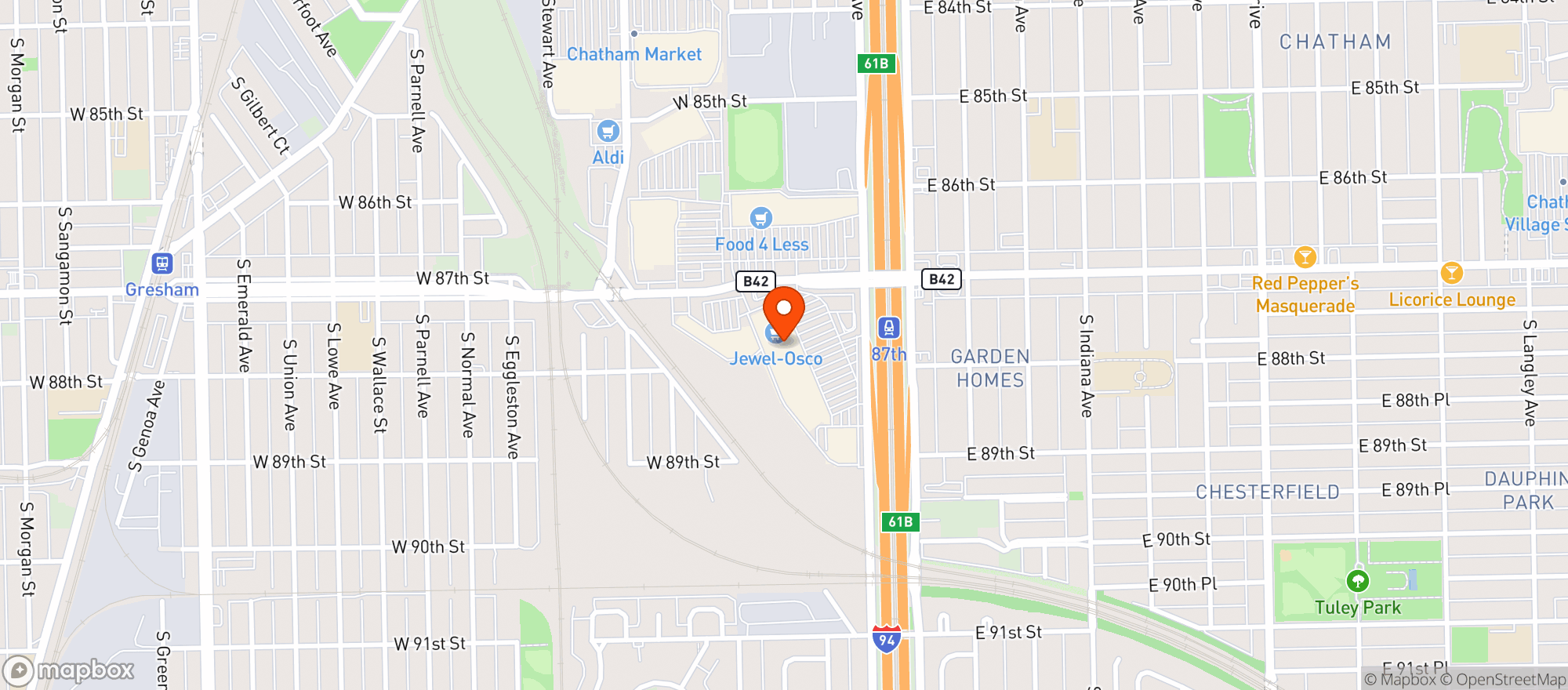 Map showing Osco Drug #3181