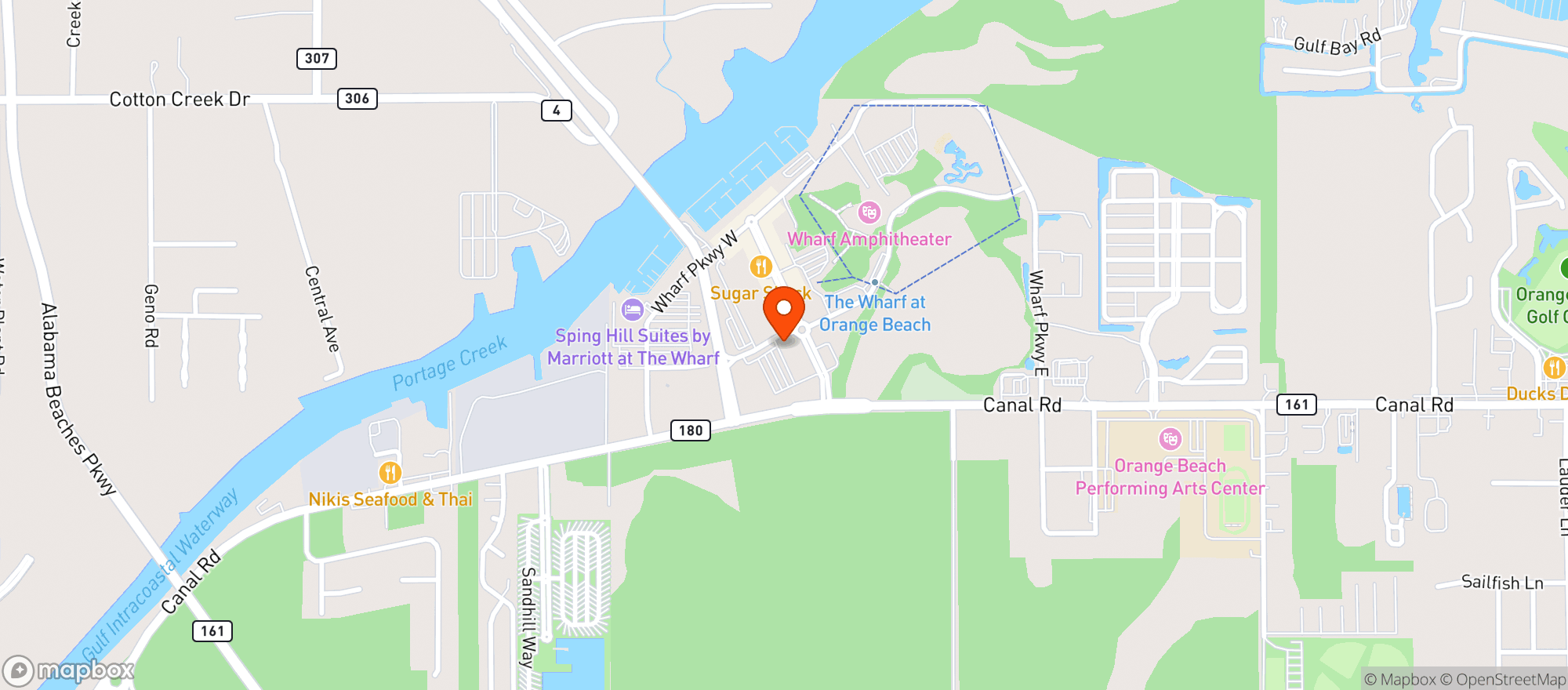 Map showing Tee Off At The Wharf