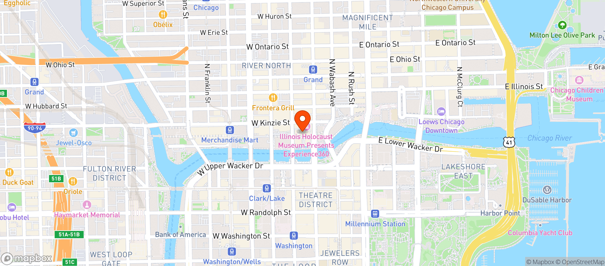 Map showing Hotel Chicago Downtown