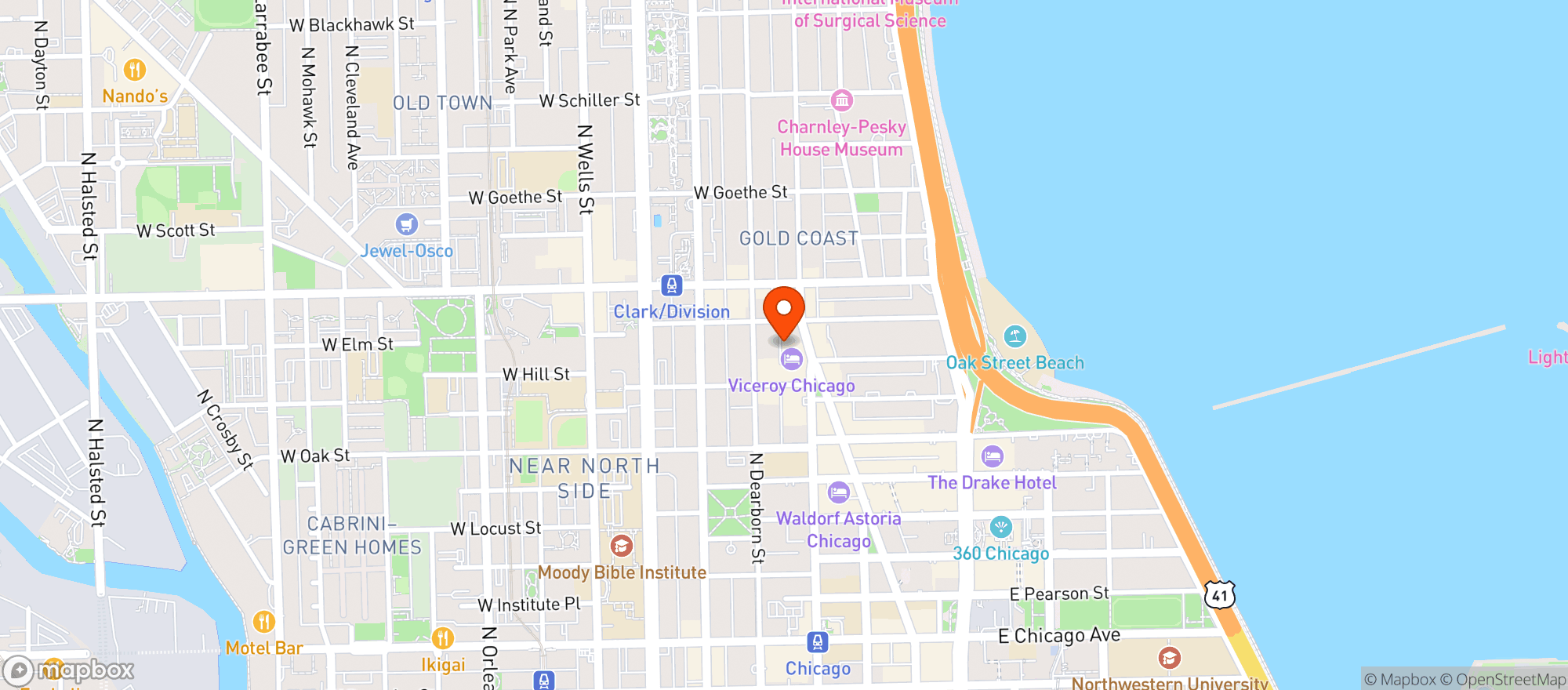Map showing Bonne Sante-Chicago Health