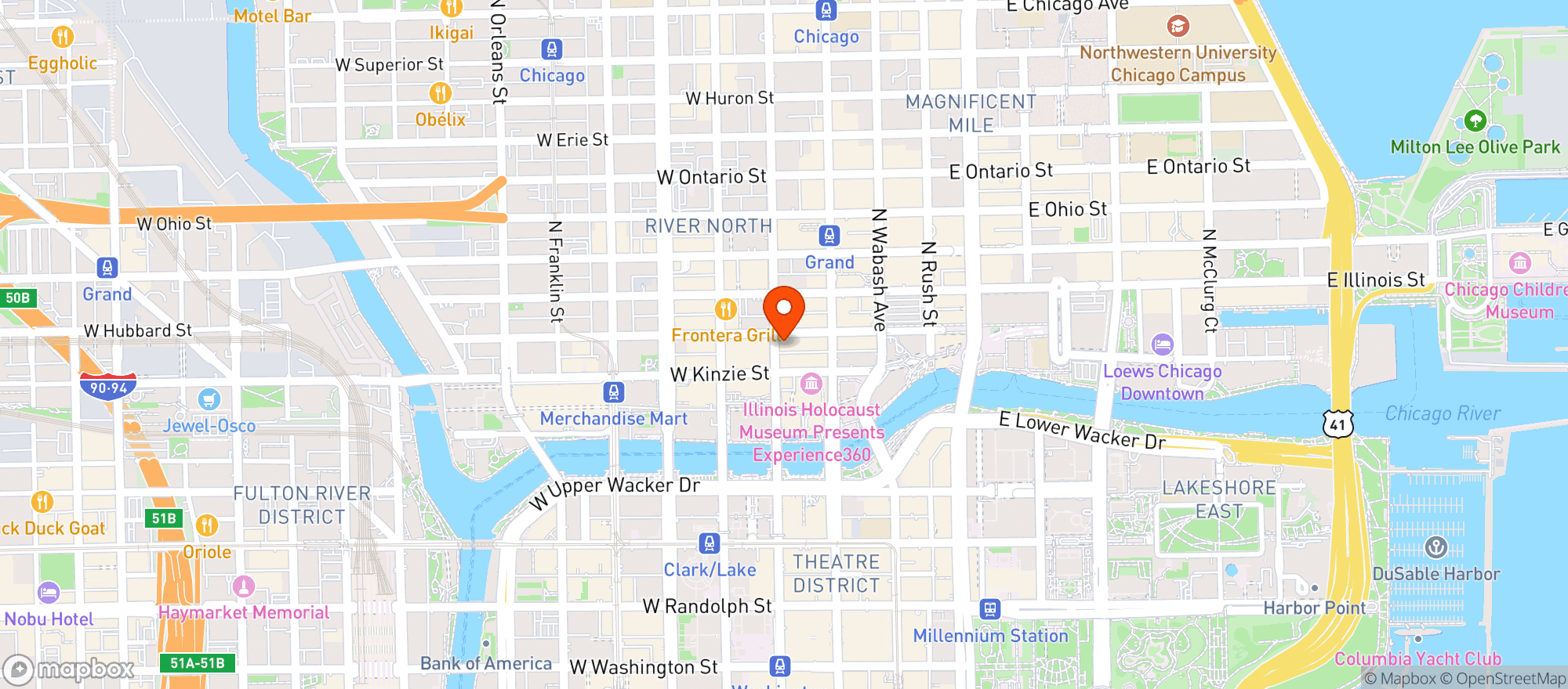 Map showing Blue Sushi Sake Grill