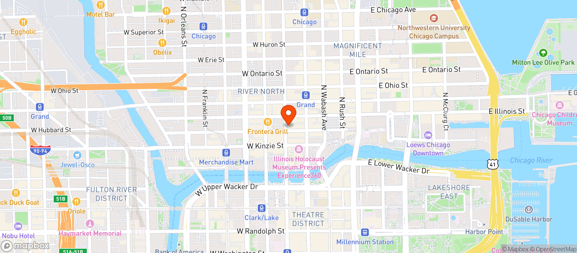 Map showing La Grande Boucherie/Omakase Room