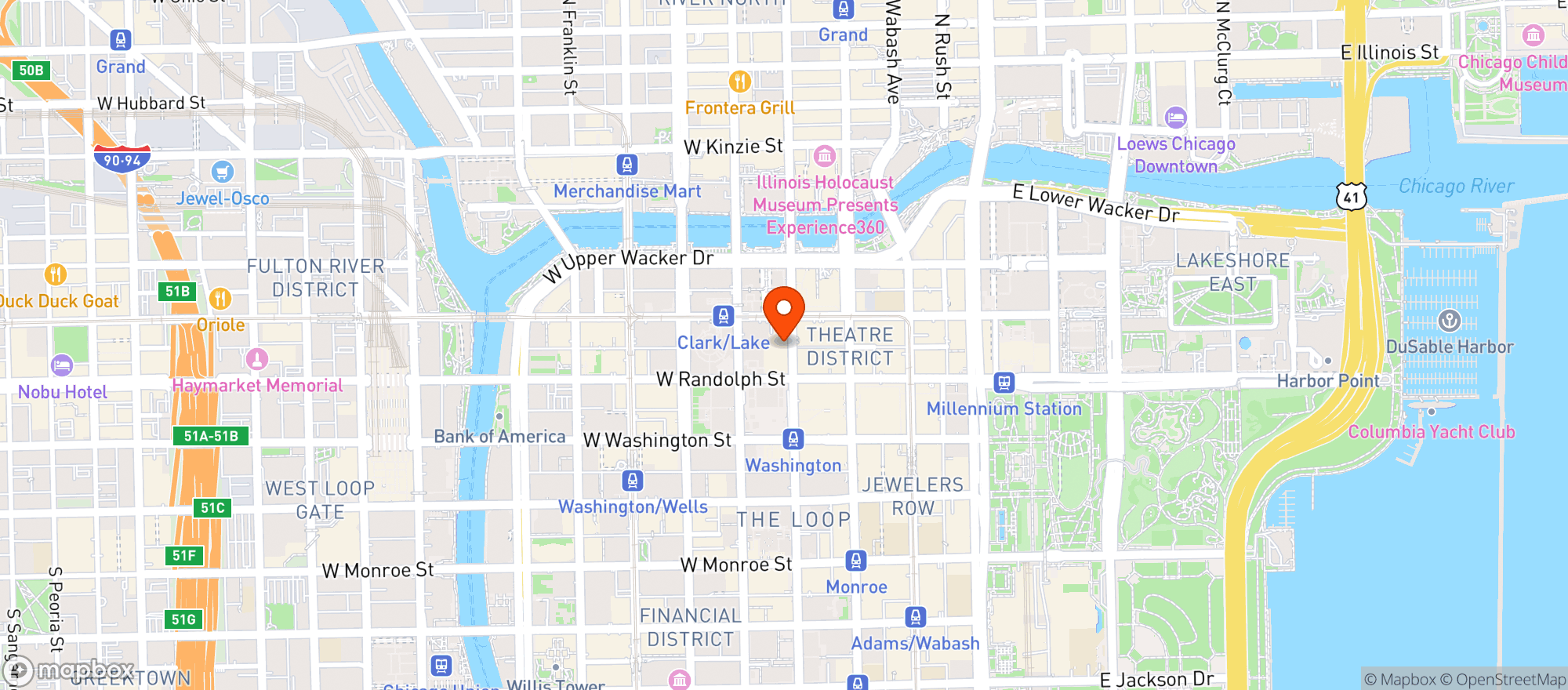 Map showing Goodman Theatre
