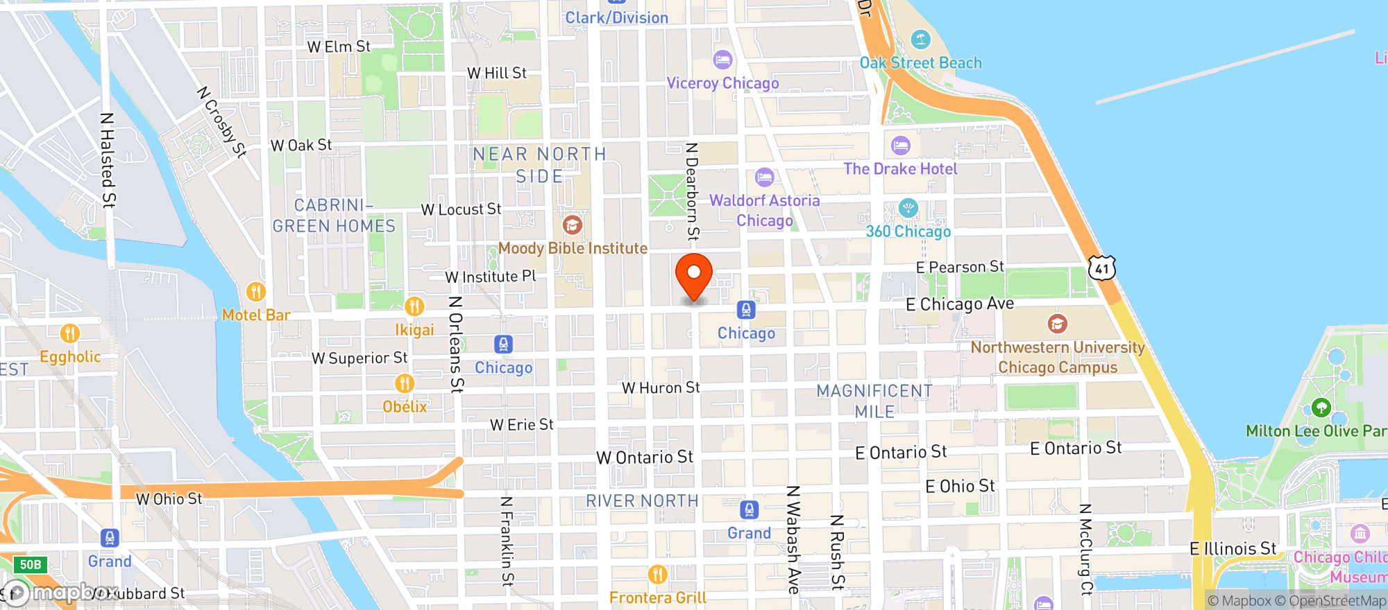 Map showing Gnc - 1390 - East Chicago Blvd