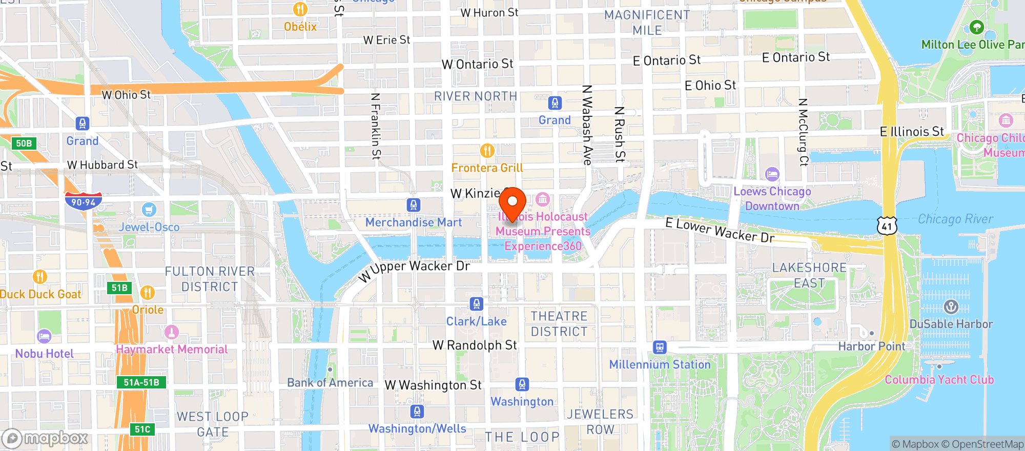 Map showing The Westin Chicago Rive #chino
