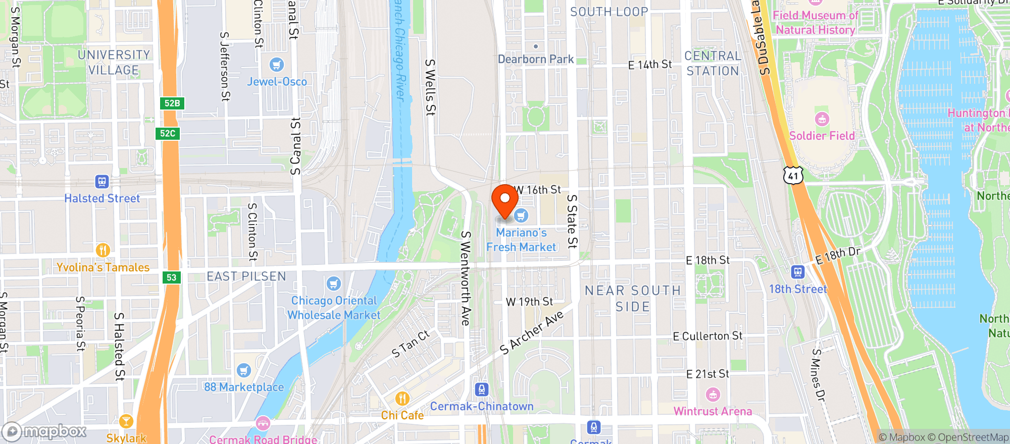 Map showing Marianos Fresh Market
