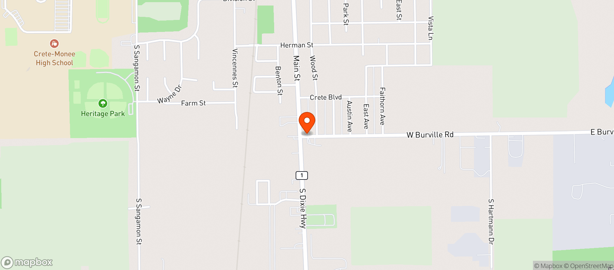 Map showing Smokey Jos Scratch Kitchen