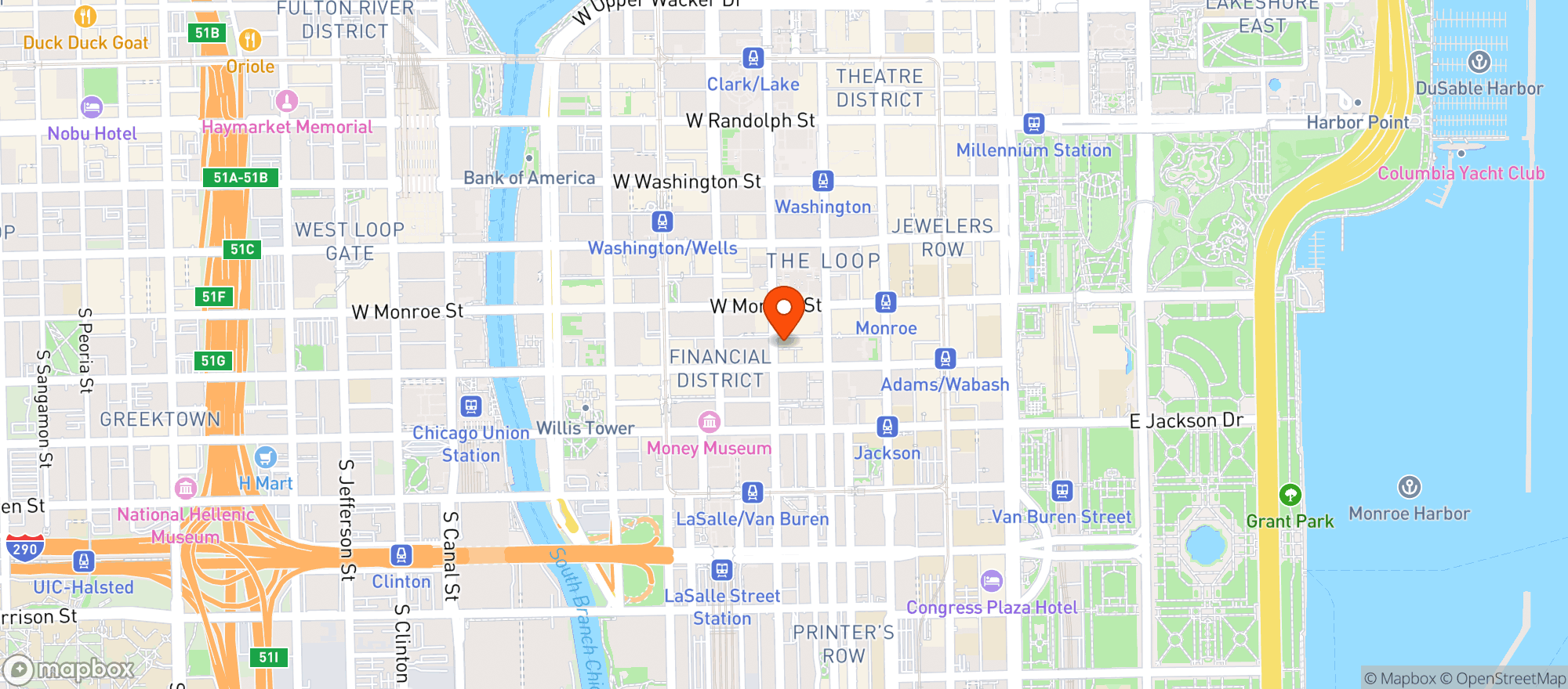 Map showing Lucky Milagros LLC @ Sterling Food Hall