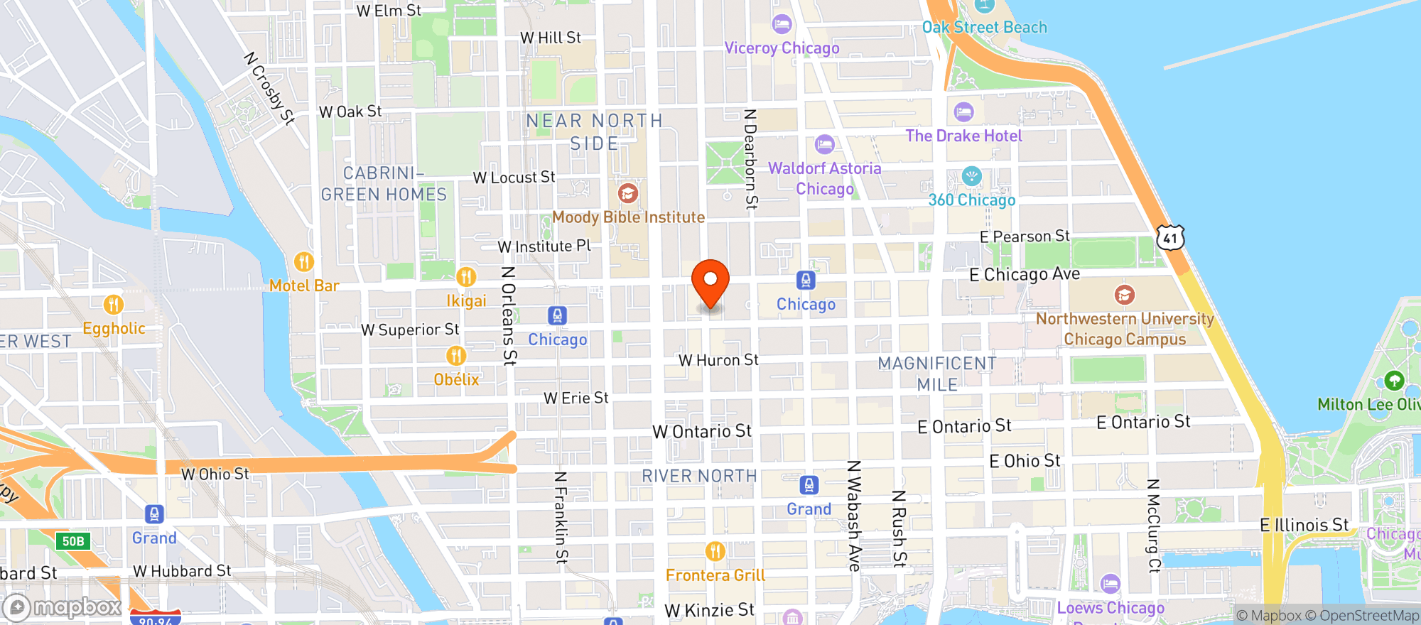 Map showing Chicago Winery
