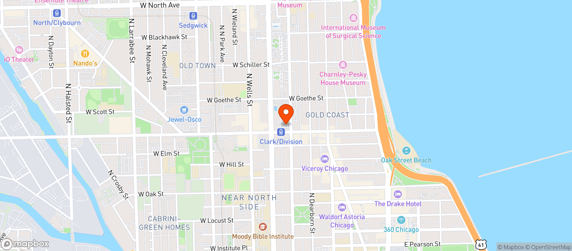 Map showing Jewel Osco #3234- Division & Clark