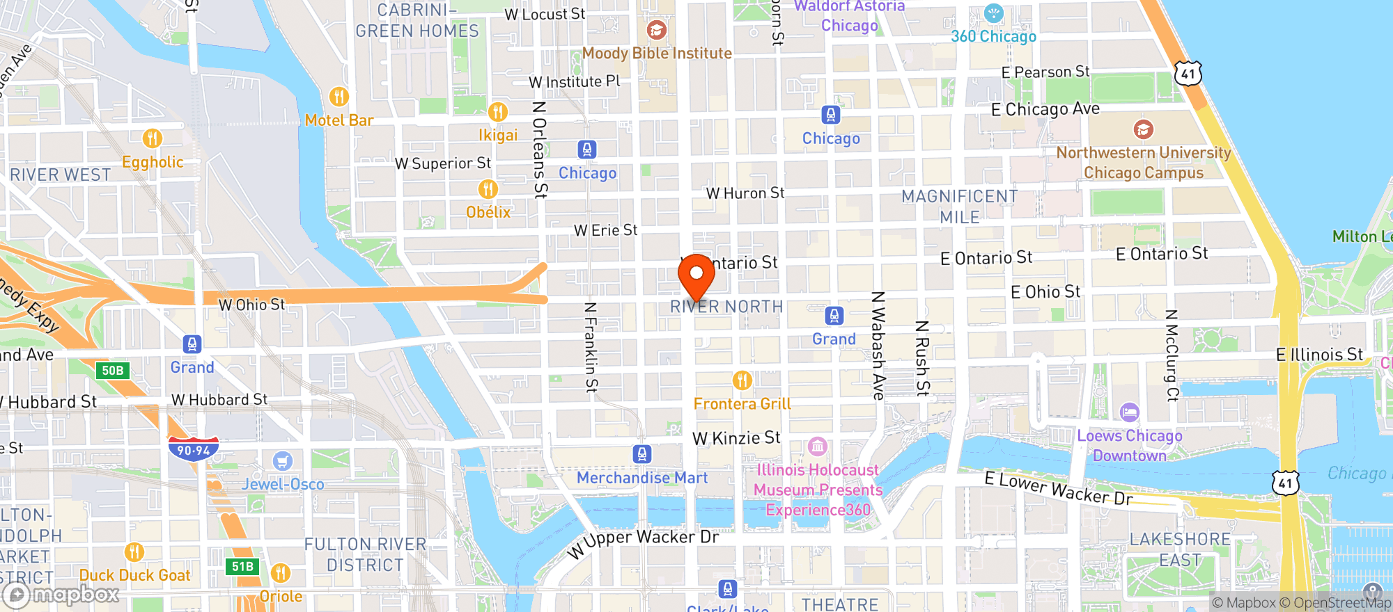 Map showing Pizzeria Ora