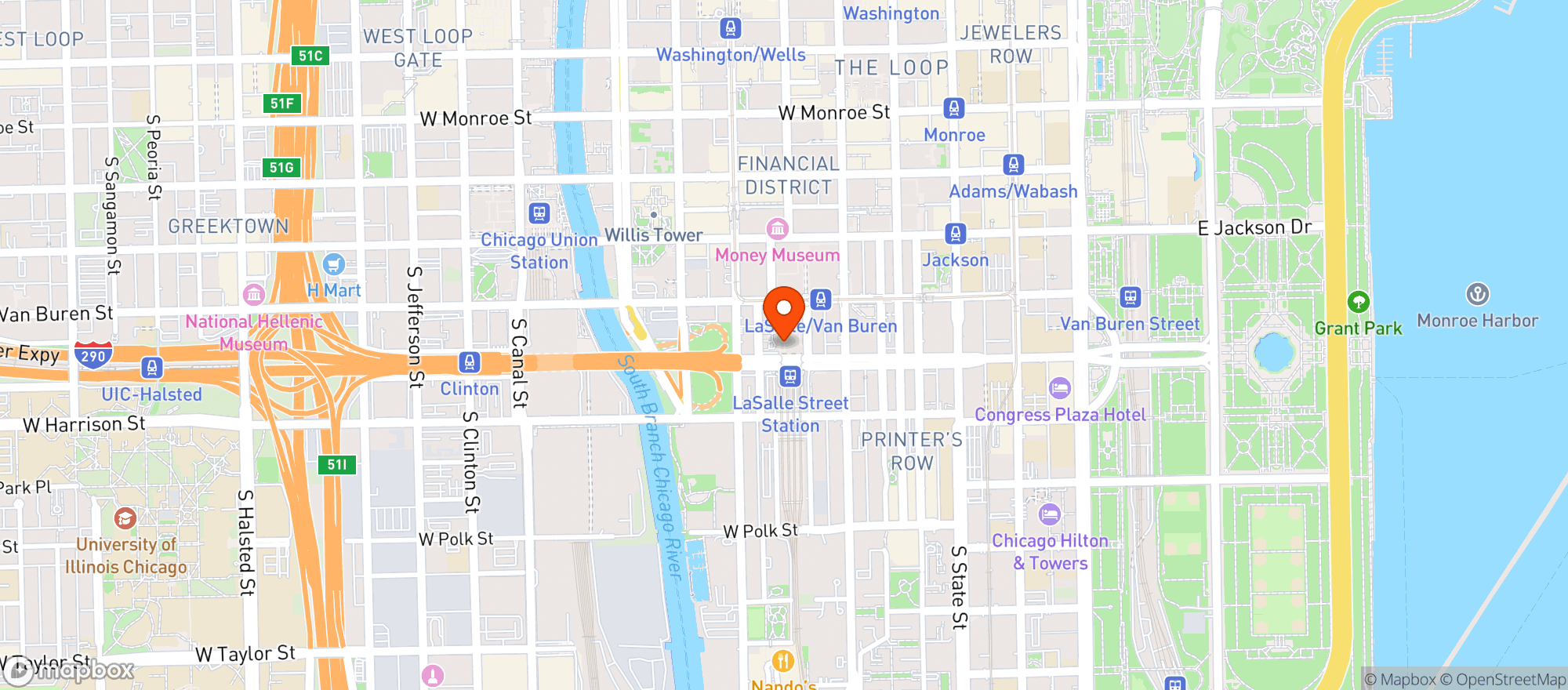 Map showing Buckingham Hotel