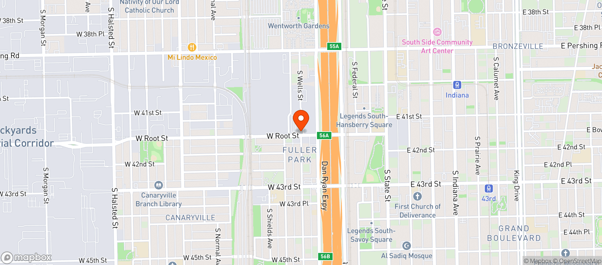 Map showing Fuller Park Beverage  Llc