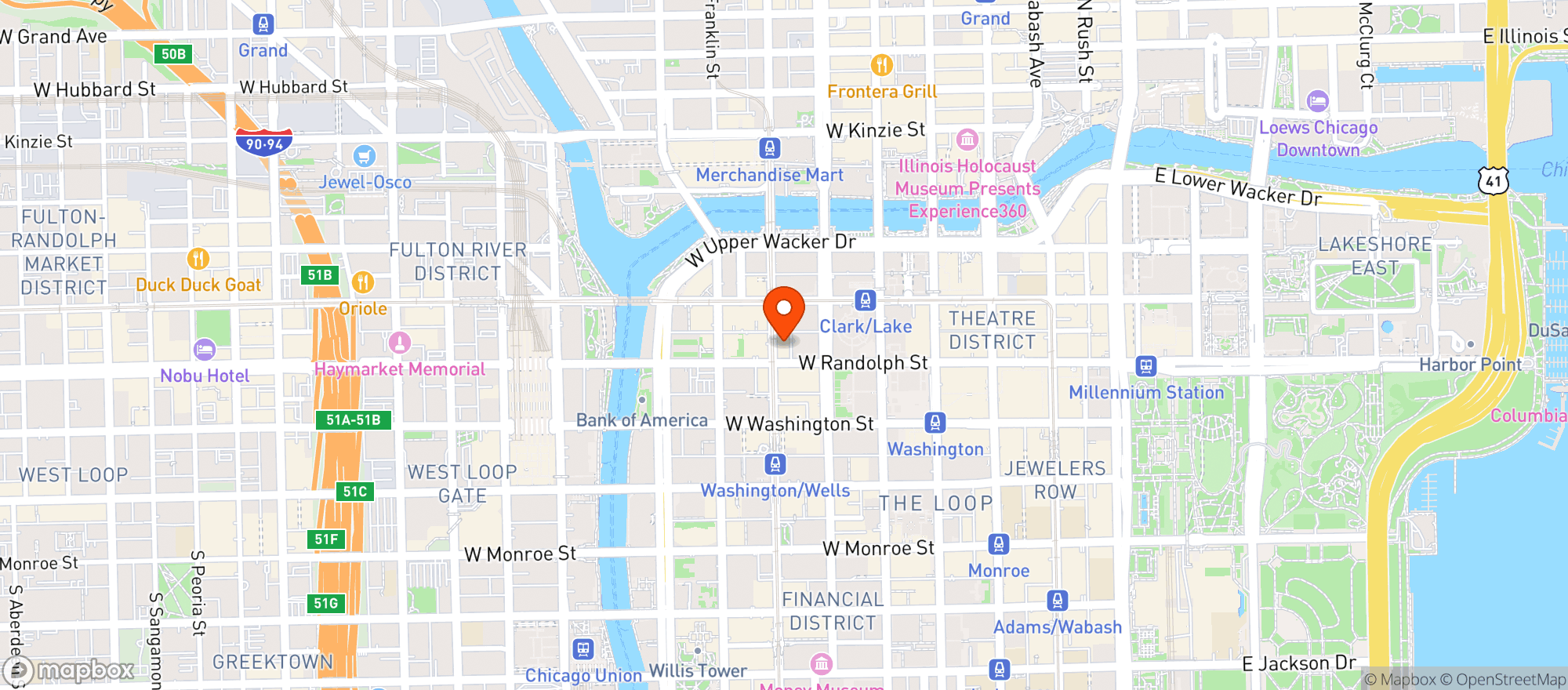 Map showing Randolph Tavern