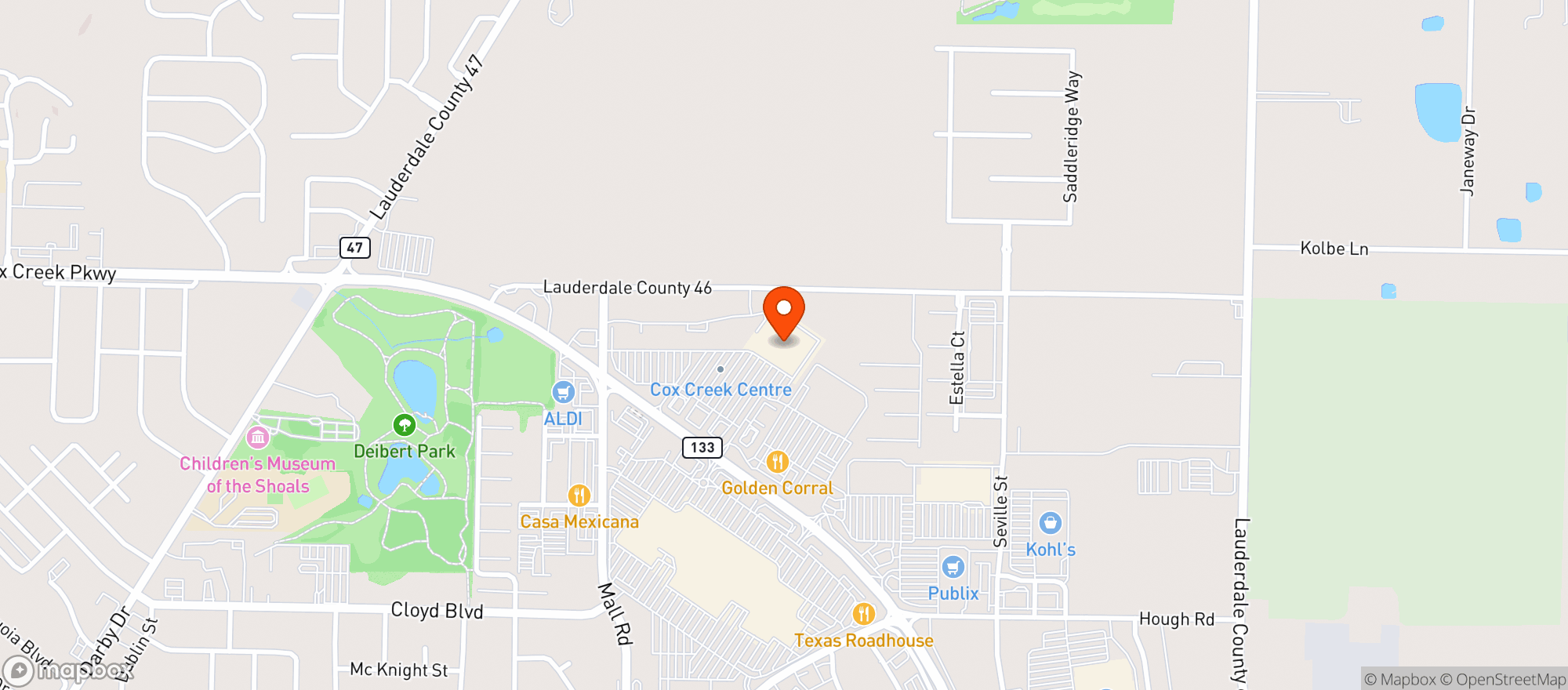 Map showing Target