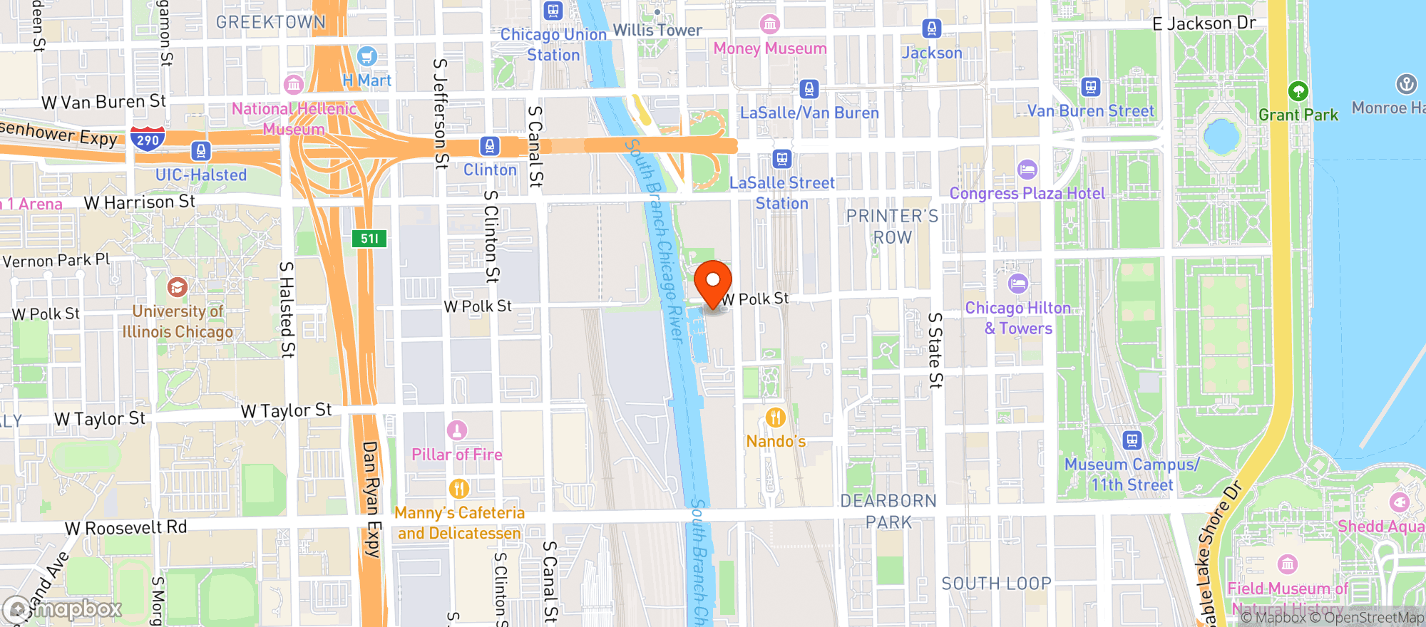 Map showing River City Market