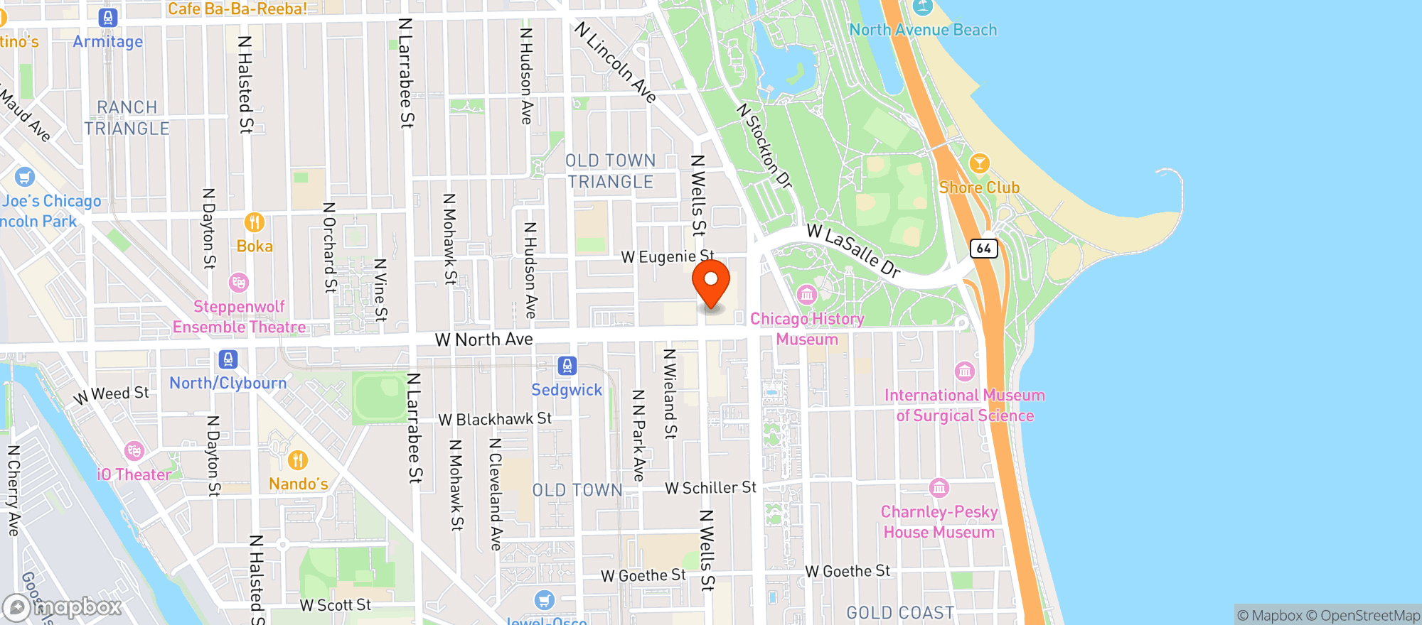 Map showing Corcorans Grill & Pub