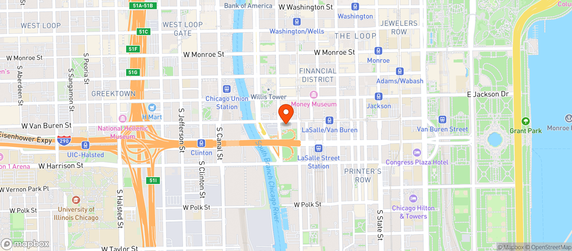 Map showing South Loop Market -van Buren