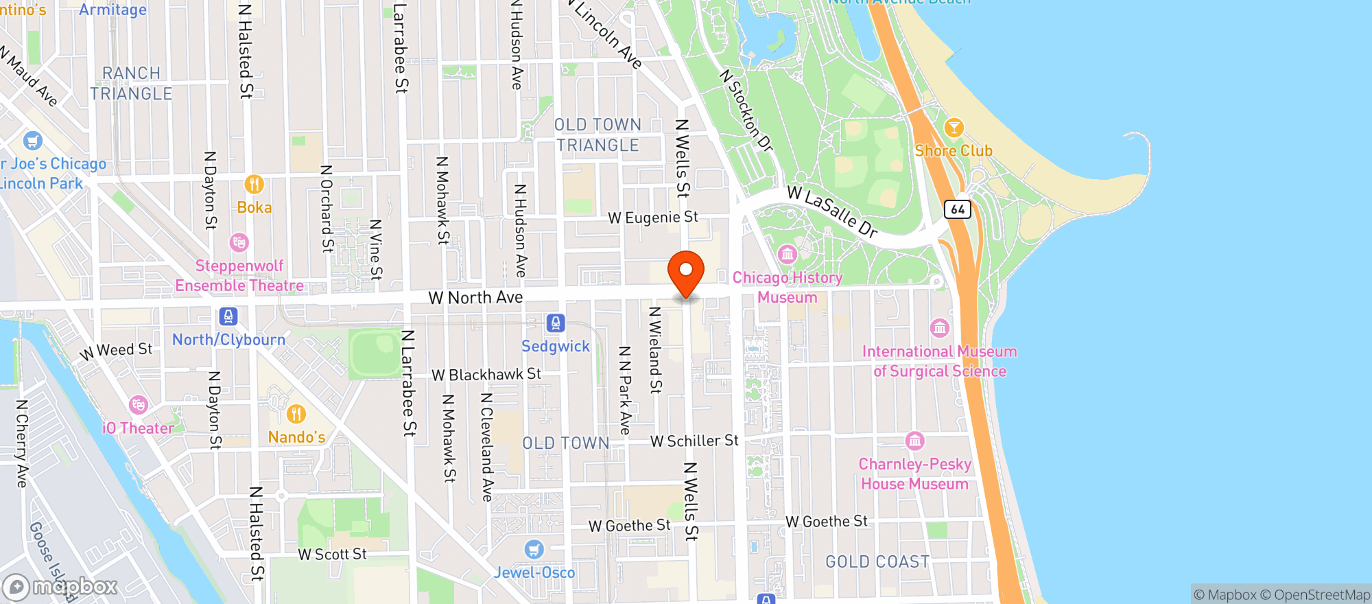 Map showing Galleria Liquors