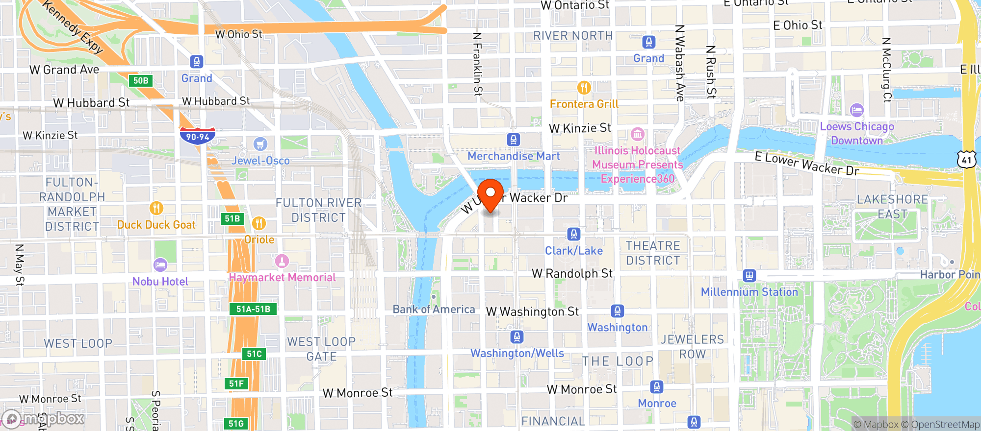 Map showing 225 West Wacker