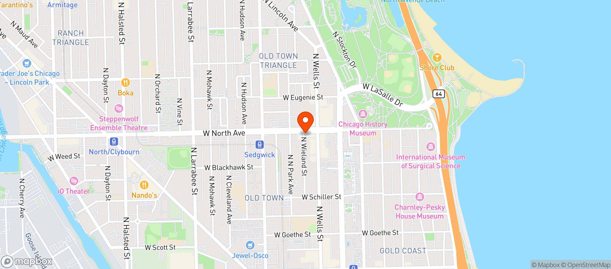 Map showing Old Town Ale House