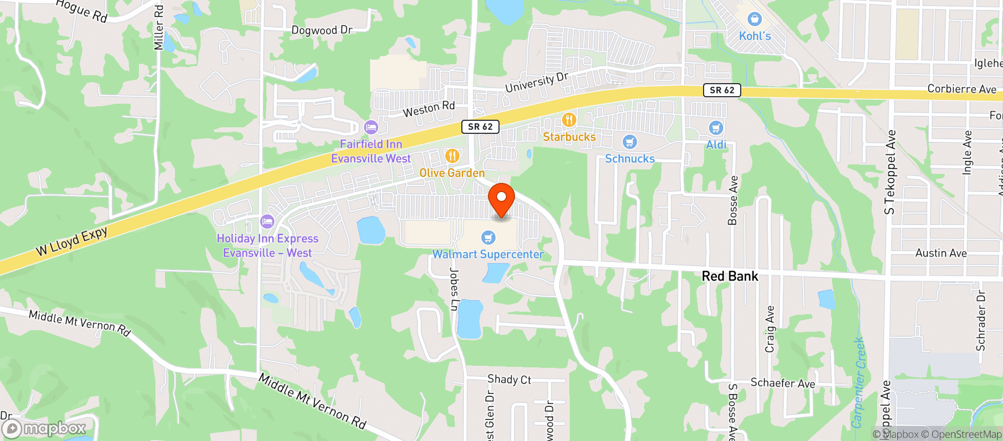 Map showing Walmart Supercenter