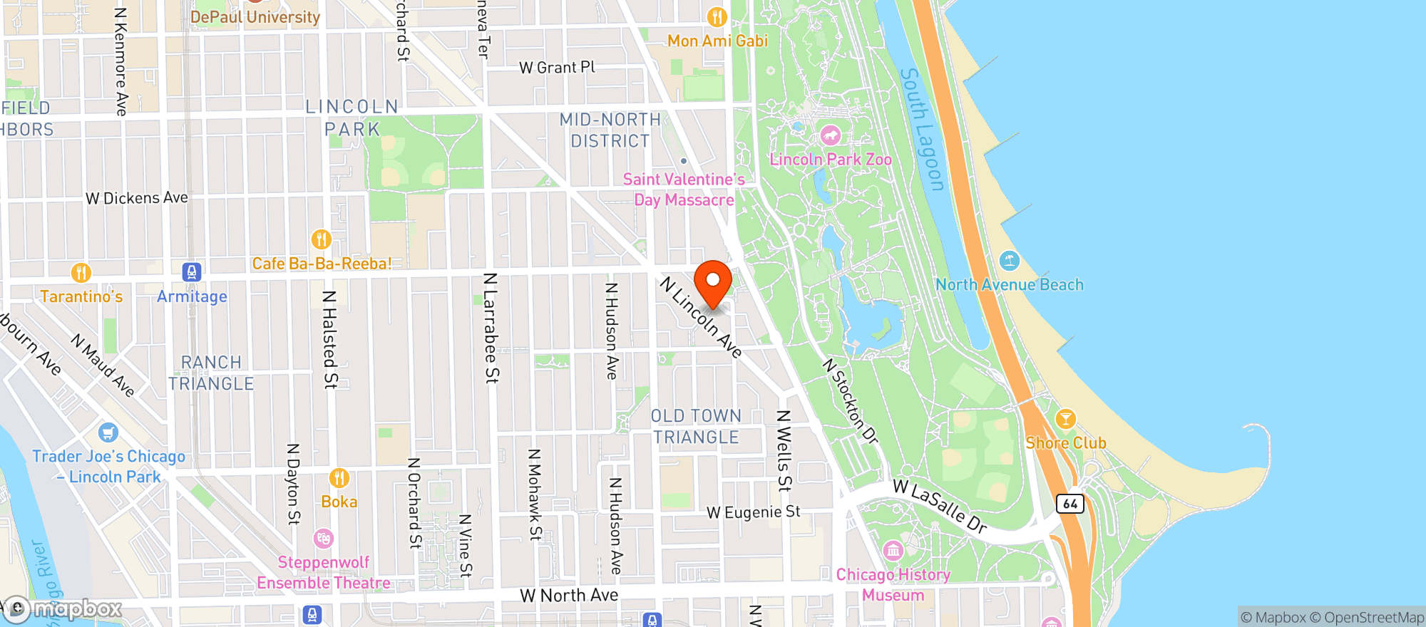 Map showing Ranallis Pizza
