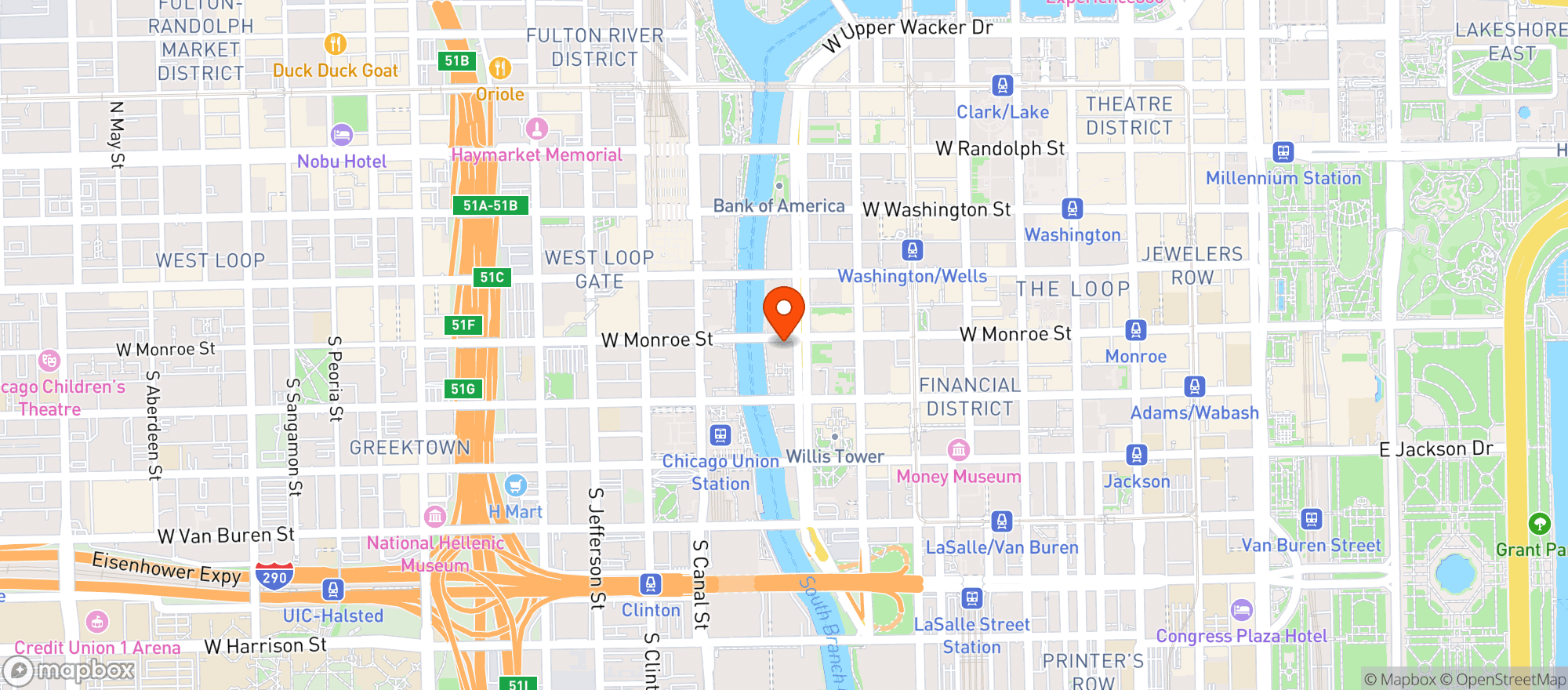Map showing South Branch