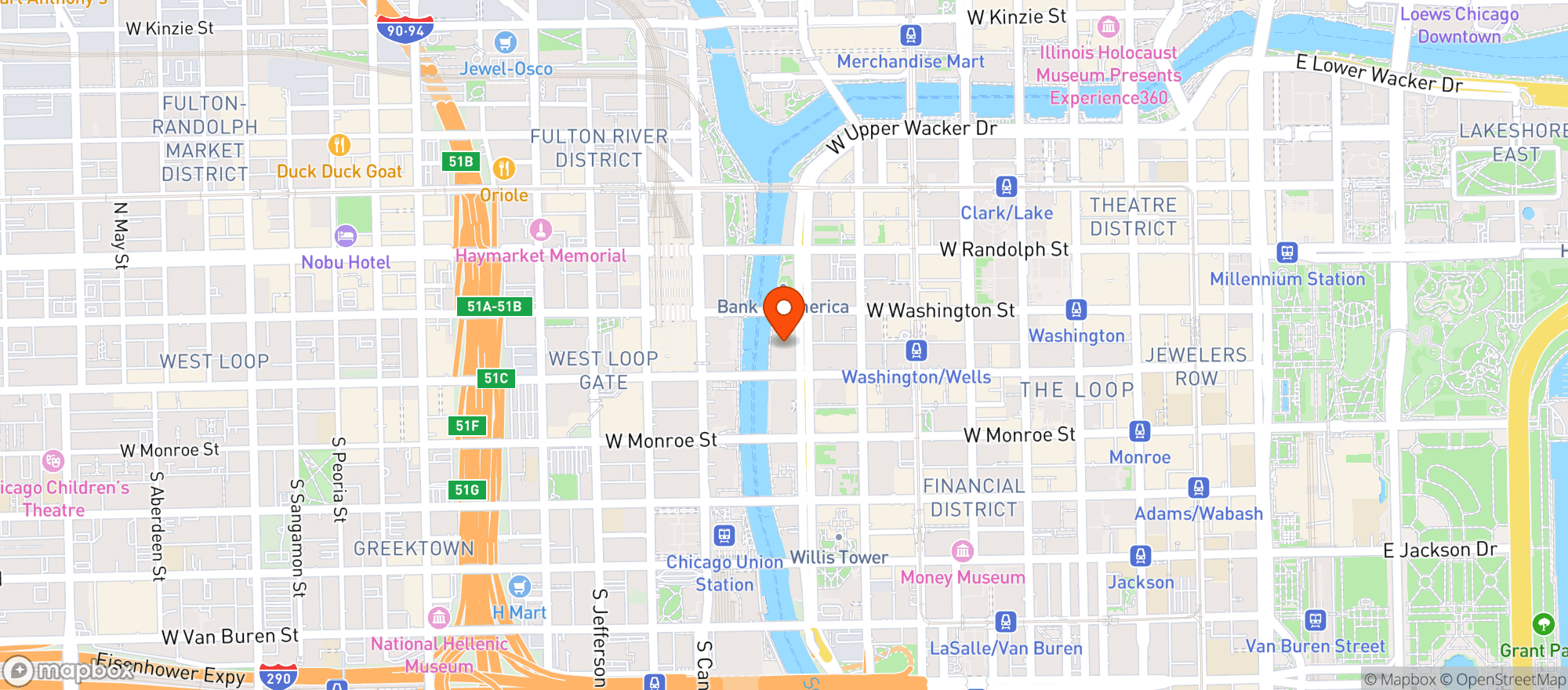 Map showing Lyric Opera Of Chicago
