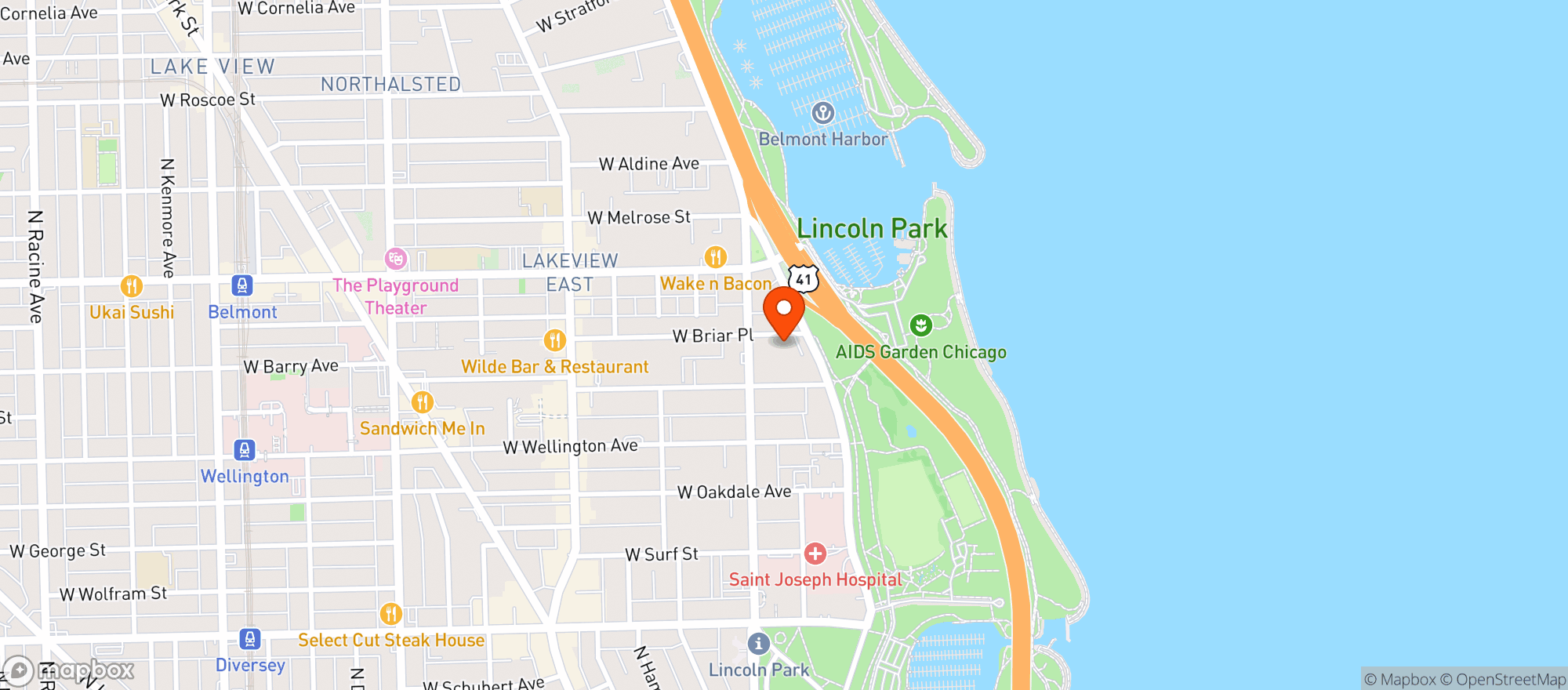 Map showing The Lakeshore Pantry