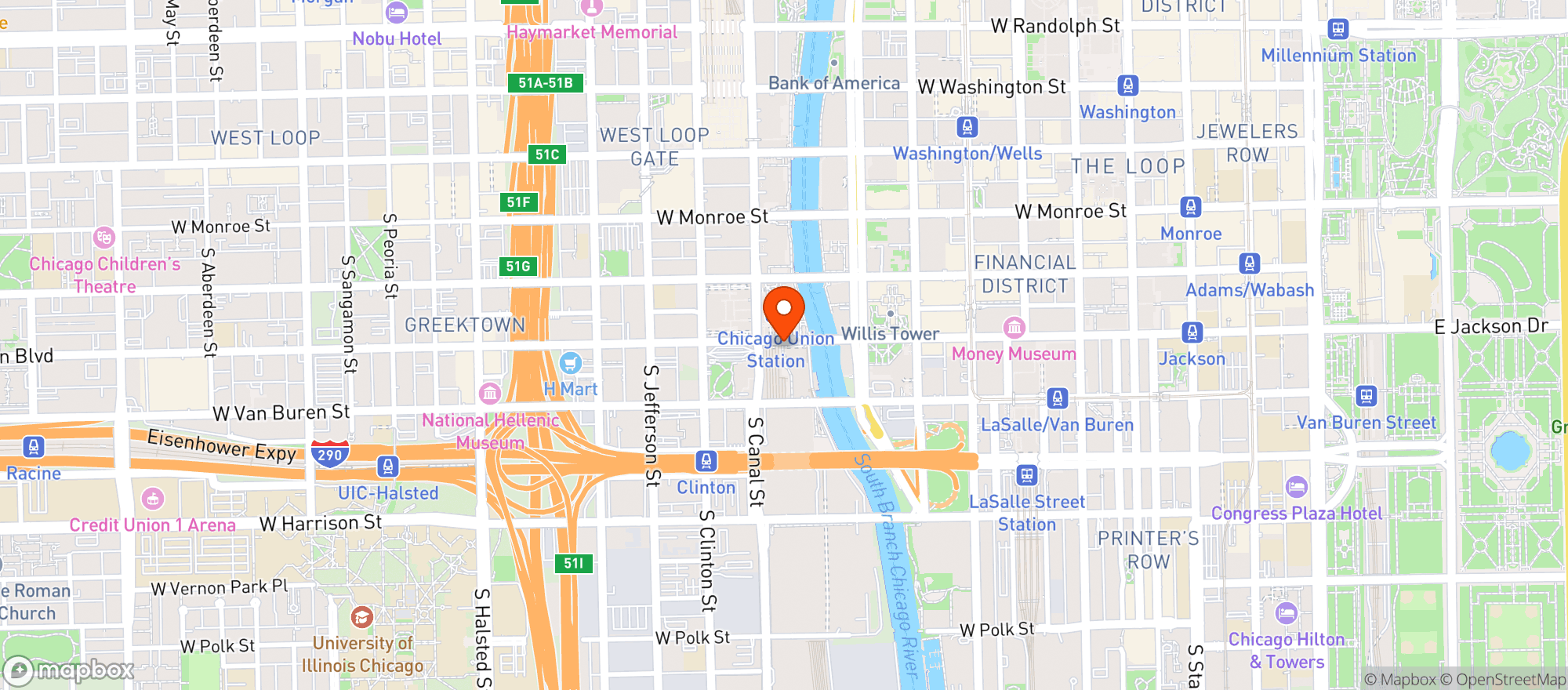 Map showing Mila Plaza