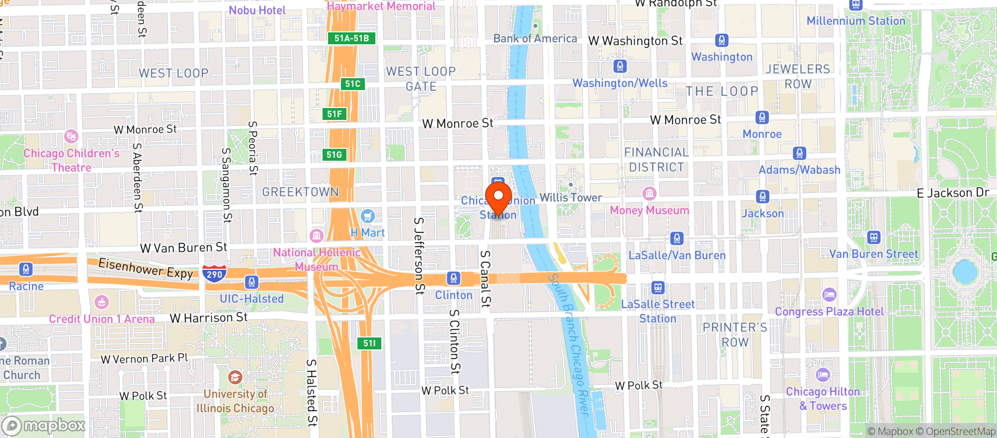 Map showing Little Toasted