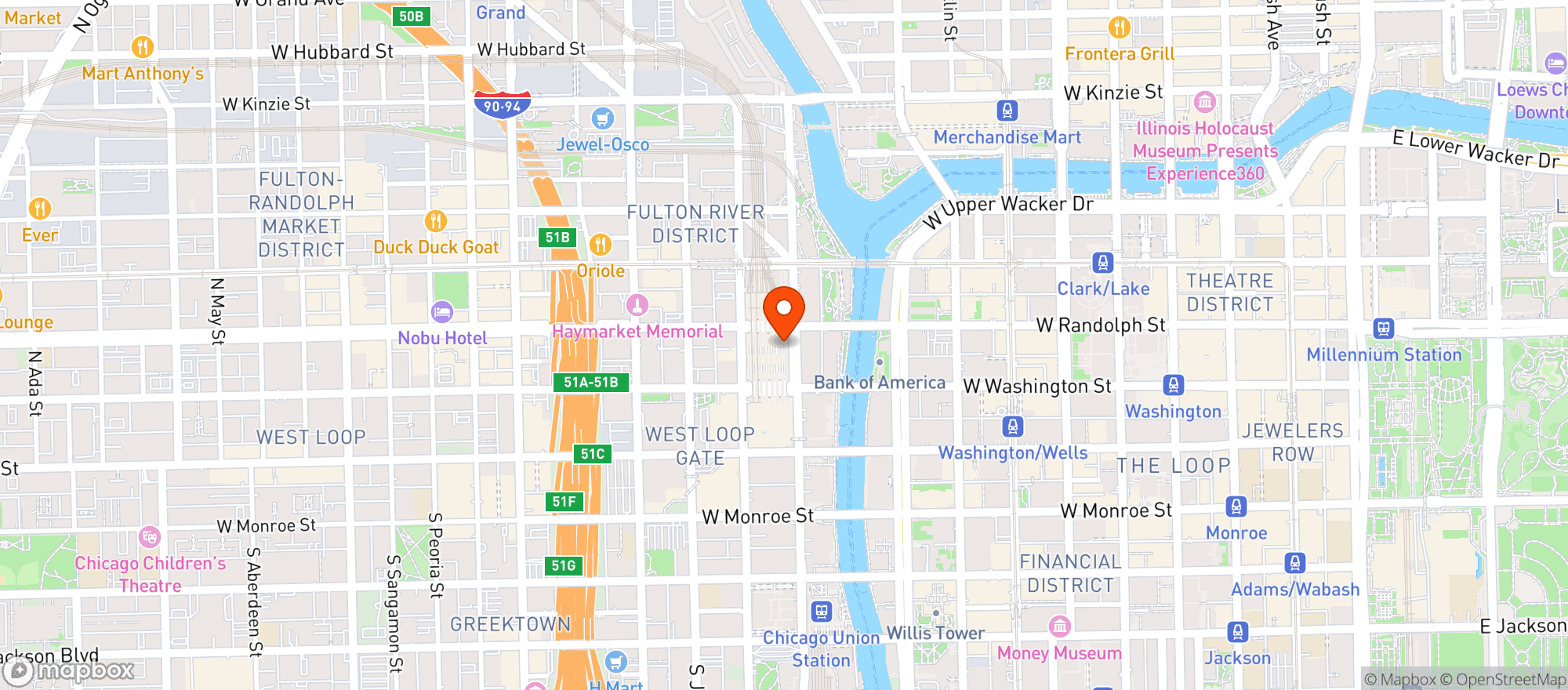 Map showing O Vie Bar & Grill